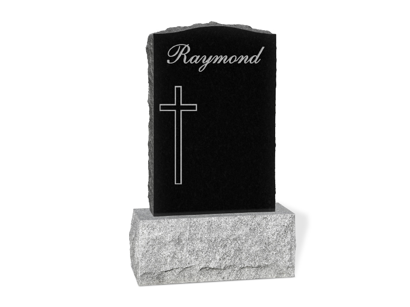 Cx001-Gw900 - Croix - Religion - Liatris - sur petit monument - Granites William