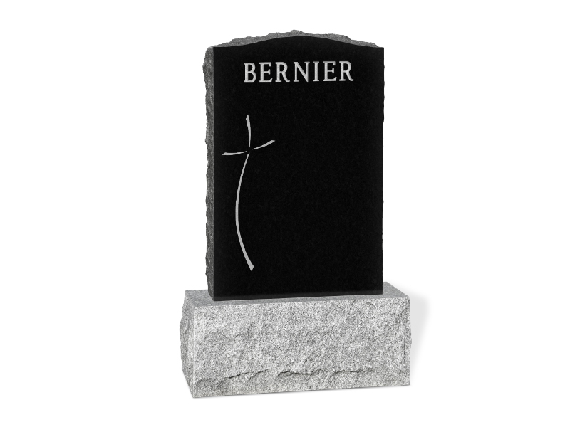 Cx003-Gw900 - Croix - Religion - Liatris - sur petit monument - Granites William