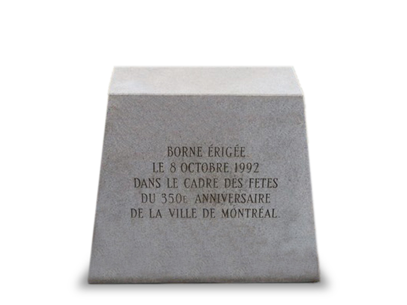 Borne du 350e anniversaire de Montréal - Monument Commémoratif - Les Monuments Roger Fontaine