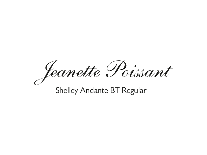 Texte - Lettrage Shelley Andante BT Regular - B